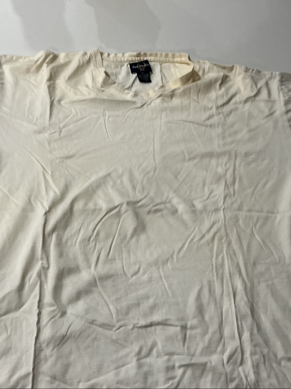 Paul Fredrick Cream Short Sleeve Crew Neck Tee